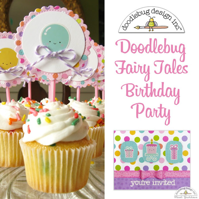 Doodlebug Design Fairy Tales Birthday Party Invitations & Cupcake Toppers for Girls by Mendi Yoshikawa