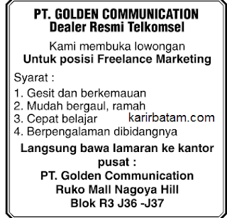 Lowongan Kerja PT. Golden Communication (Telkomsel)