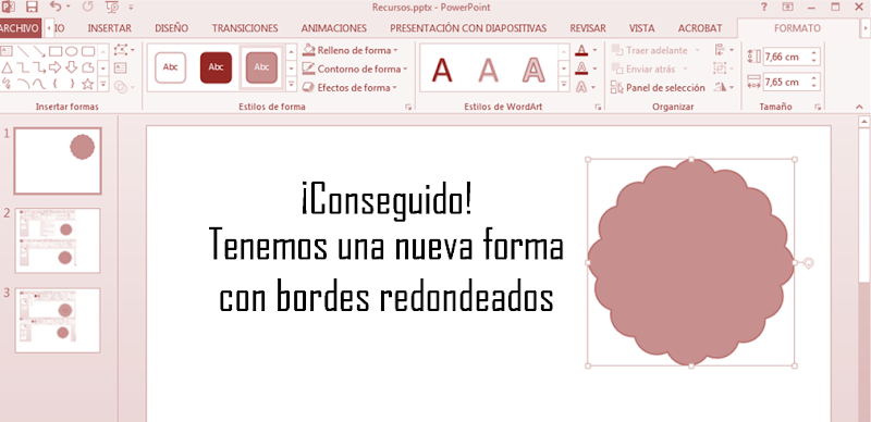 Dibujar con Powerpoint tutorial banner contorno redondeado