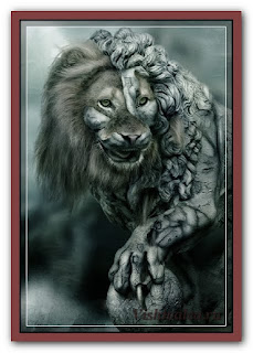 Download cross stitch scheme «Stone lion - artwork by Cindy Grundsten»