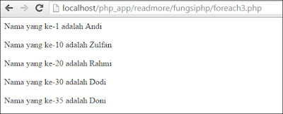 memahami perulangan foreach pada php