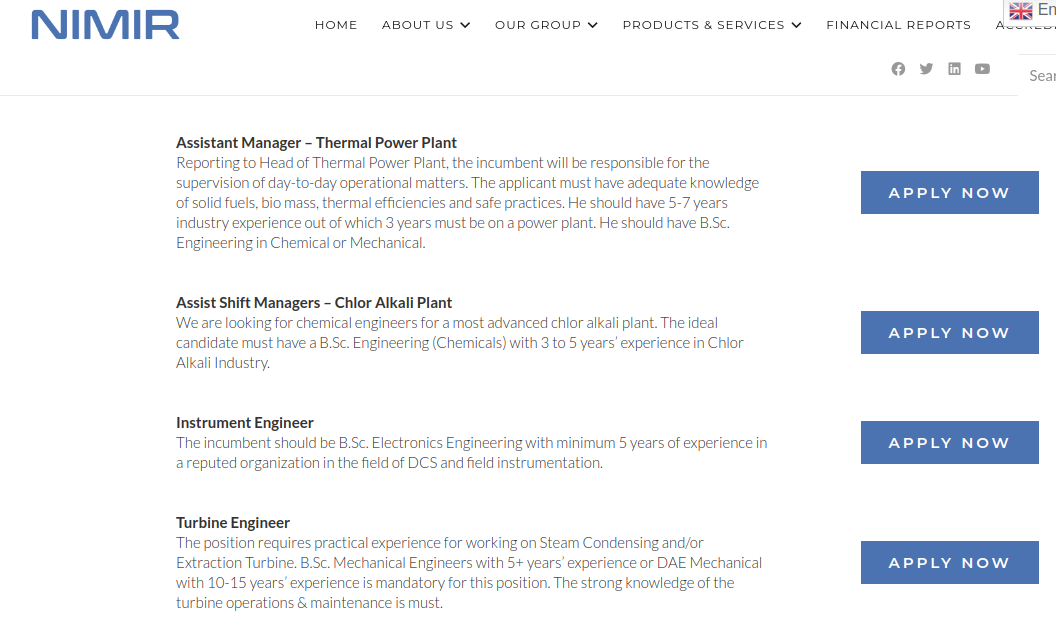 Chemical Engineer Job at Nimir 2023 - Nimir Chemicals Jobs