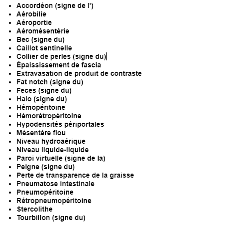 Sémiologie TDM élémentaires des urgences abdominales