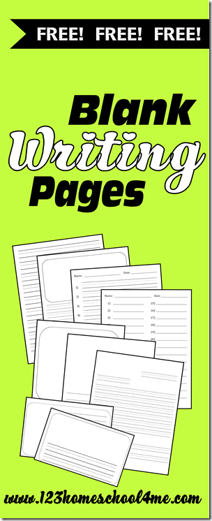 Worksheets for Kids - Free blank writing pages #handwriting #worksheets #homeschool #education