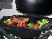 Grilling tri-tip and bell peppers