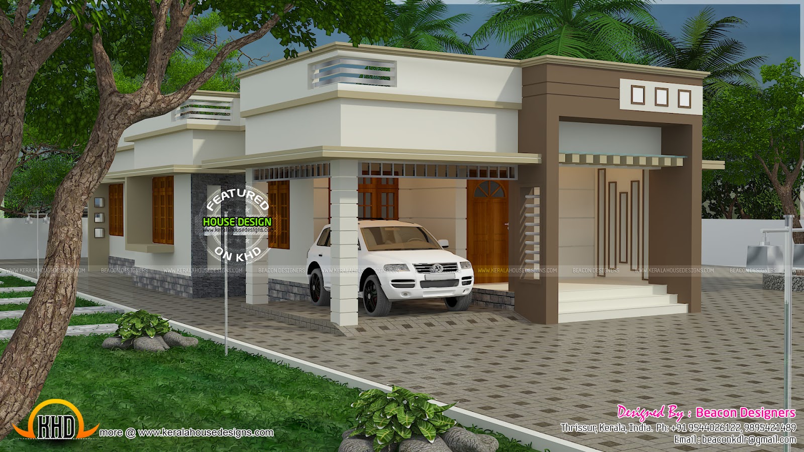 1244 sq ft 3  bedroom  home  plan  Kerala home  design and 