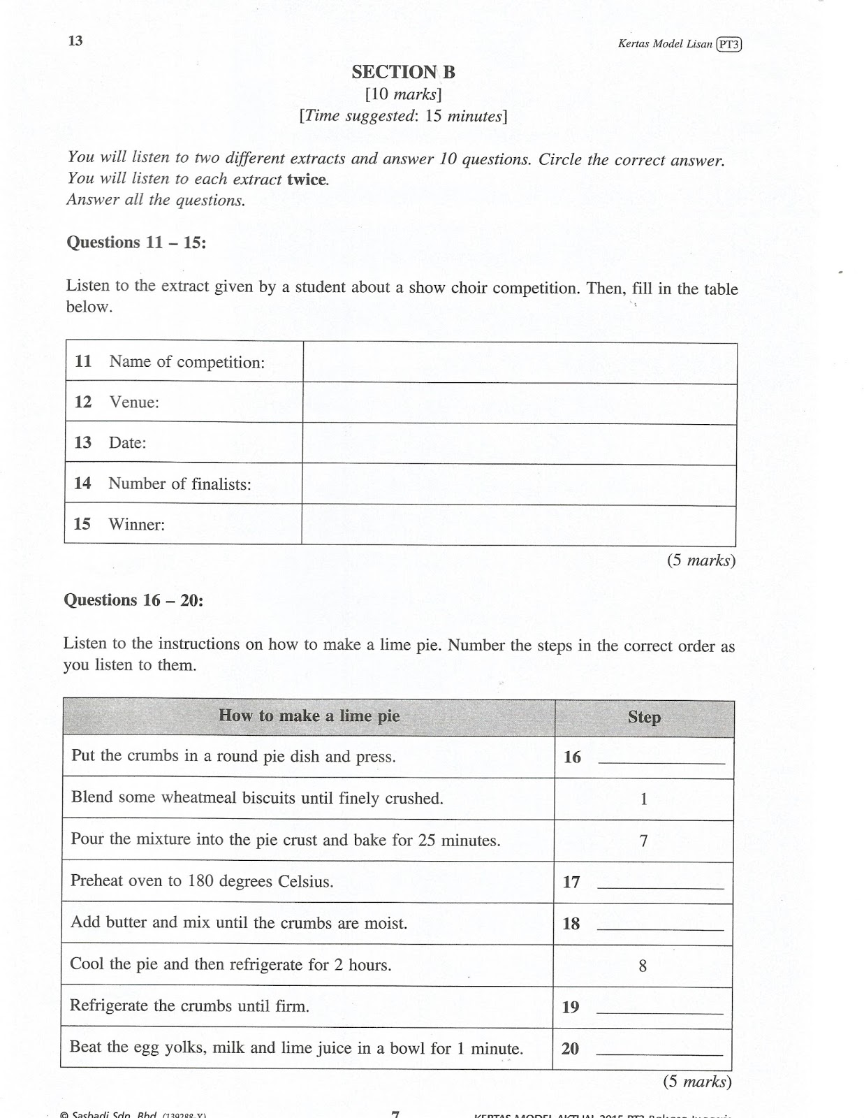 PonPonProduction: PT3 Oral Test Example Question