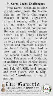 1959, Paul Keres Leads Challengers Chess Tournament