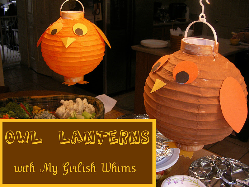 Today I'm going to show you how to make these owl paper lanterns