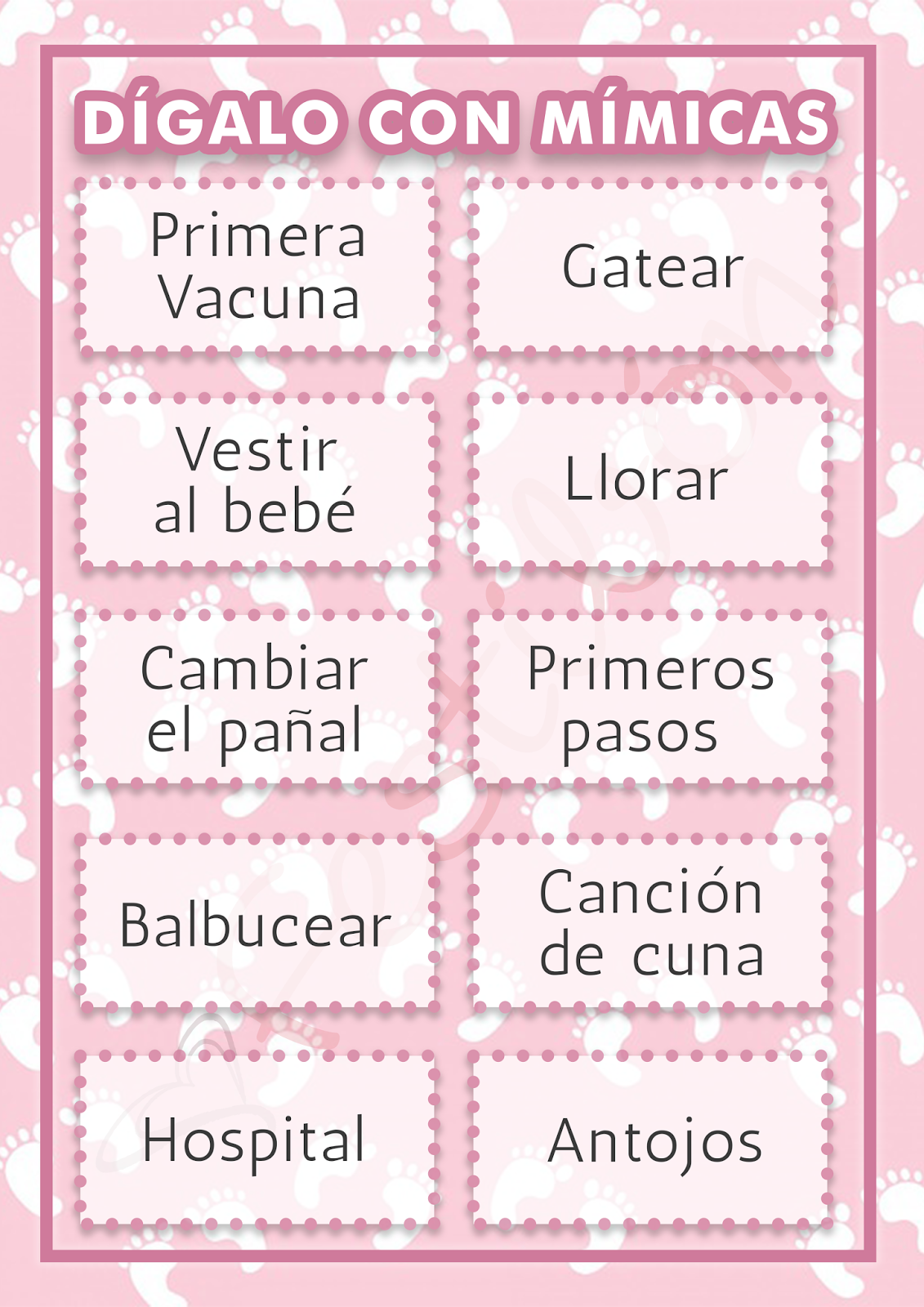 Digalo Con Mimicas Juegos Para Baby Shower Para Imprimir Juegos De Baby Shower