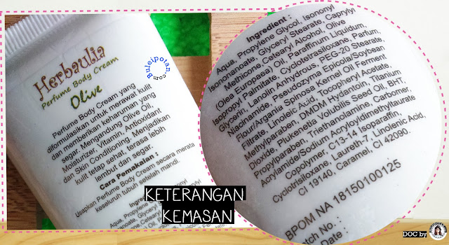 Keterangan HERBAULIA PERFUME BODY CREAM varian Zaitun