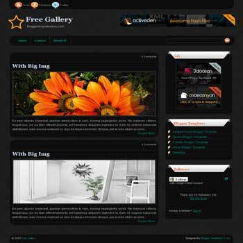 Free Gallery blogger template for photo and gallery blogs