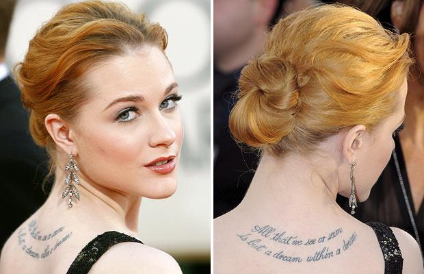 tatoo couples even rachel tattoo at the golden globe awards