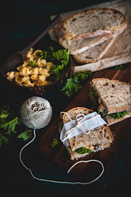 vegan coronation chickpea sandwich