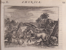 A detailed illustration of several animals including a charging unicorn.