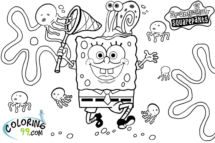 Sponge Bob Coloring Page 8