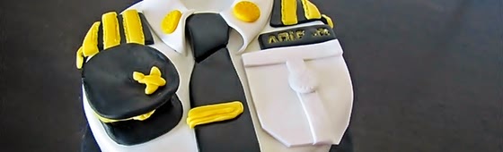 Header picture of pilot uniform cake