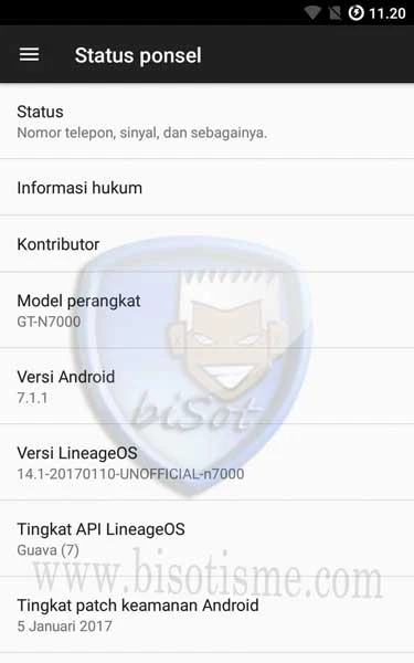 Upgrade Galaxy Note 1 N7000 ke Android 7 Nougat