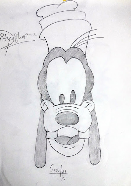 pencil sketch of goofy
