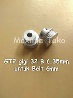 Timing Pulley GT2 Gigi 32 Teeth Bore 6,35mm 6.35mm 2GT 32T B 6.35 mm