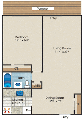 One Bedroom Apartment Floor Plans