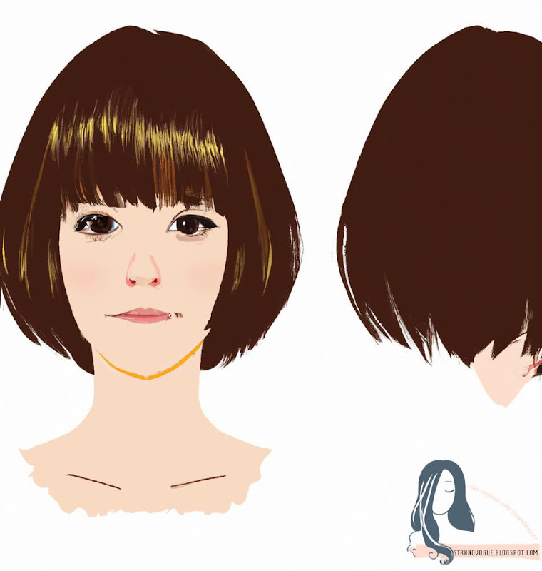 A woman with a choppy bob haircut