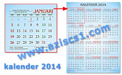 Download Gratis Template desain kalender 2014 Full setahun