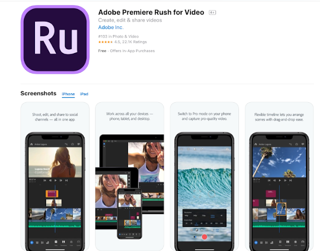 Screenshot of Adobe Premiere Rush