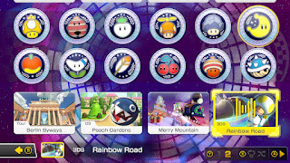 music player menu playing 3DS Rainbow Road