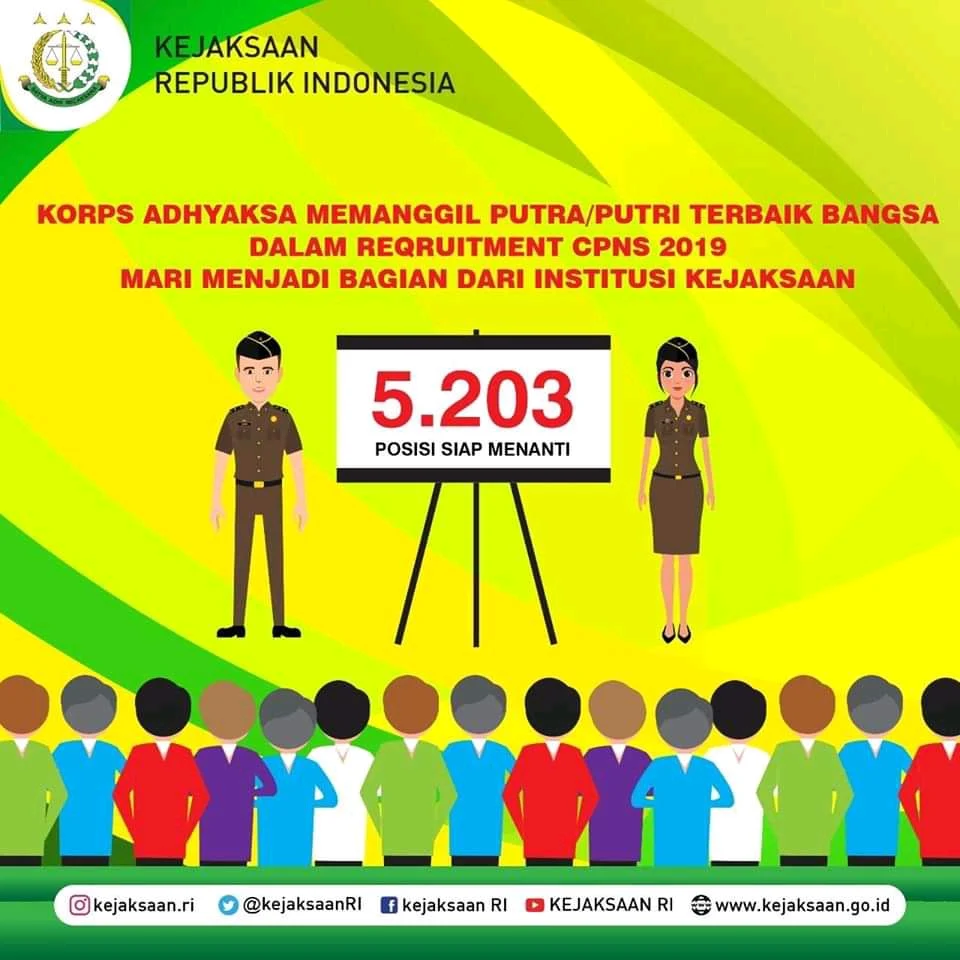 Penerimaan CPNS Kejaksaan Republik Indonesia Tahun 2019 [5203 Formasi]