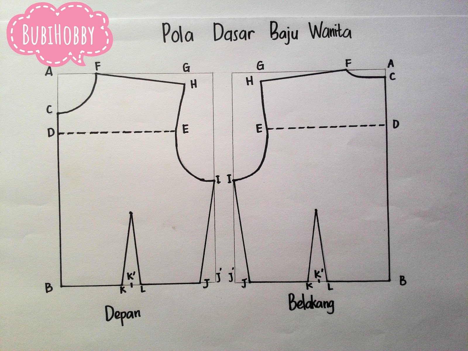 Pola Dasar Baju Wanita Untuk Pemula BubiHobby Pola Dasar Baju Wanita Untuk Pemula BubiHobby