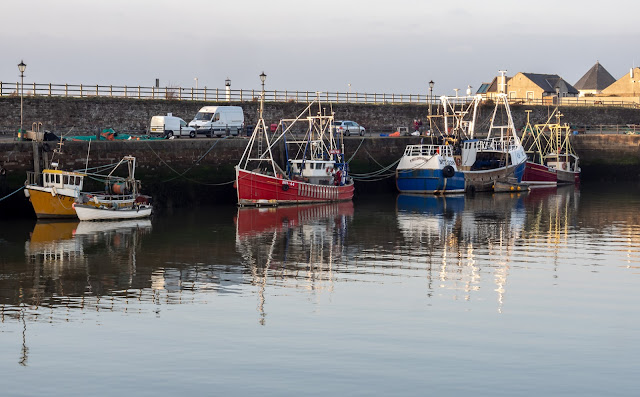 Photo of calm, sunny conditions at Maryport Harbour this afternoon (Friday)