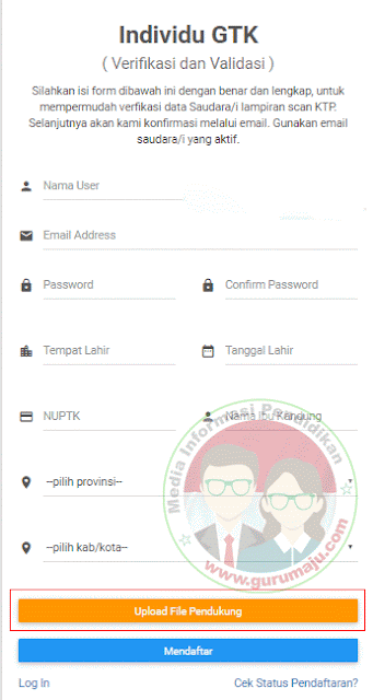 Isikan data dan Upload File Pendukung