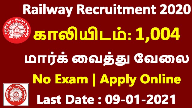 Railway Recruitment 2020 | Last Date : 09-01-2021