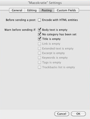 Macokratie Settings Postings