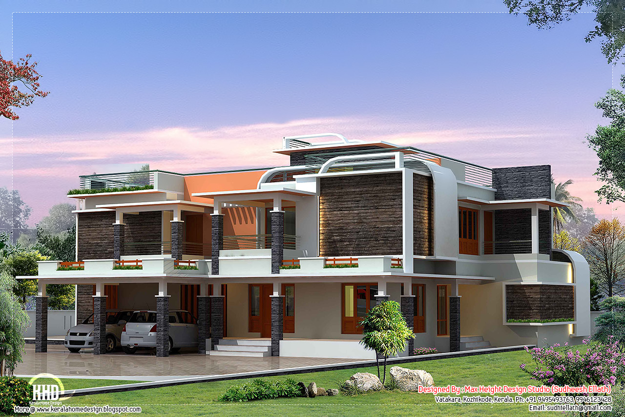 Unique modern villa design - Kerala home design and floor ...