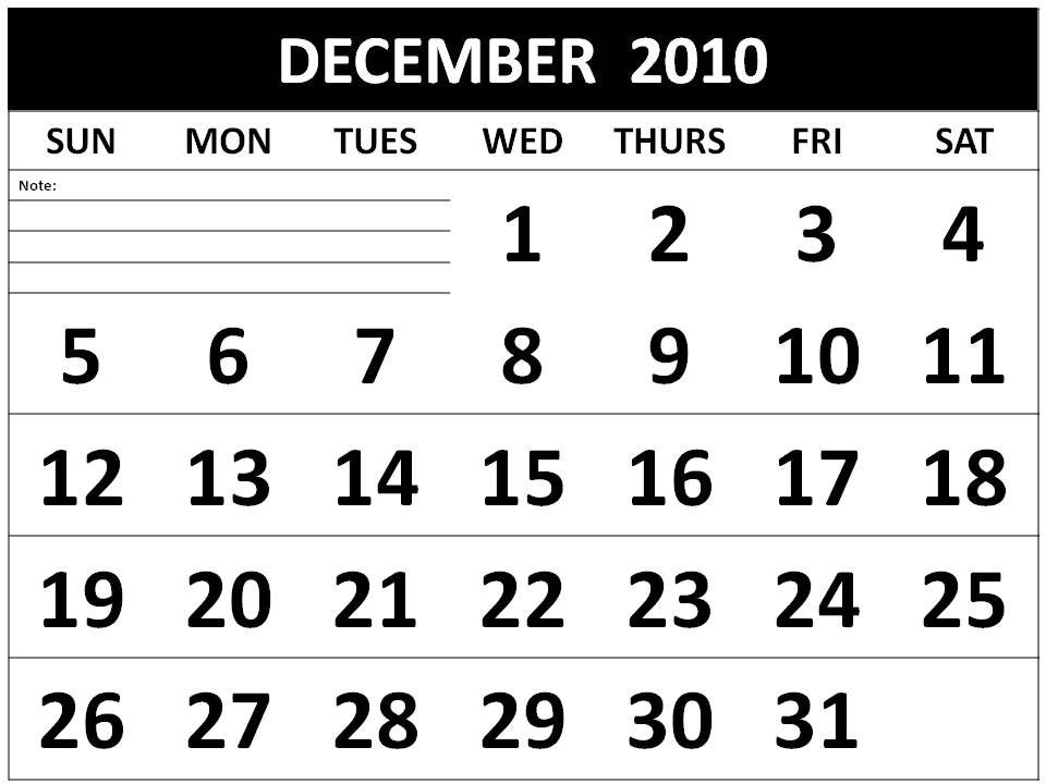 calendar 2010 december. Calendar 2010 December