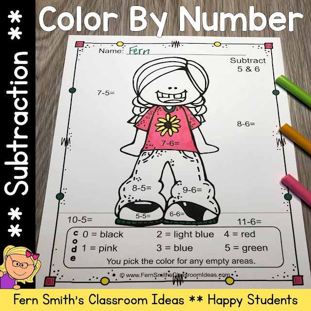 Click Here to Download Only the Back to School Happy Students Color By Number Subtraction Printables Resource for Your Classroom Today!