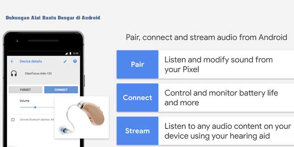 dukungan alat bantu dengar di android