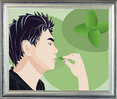 Chew Parsley or Fresh Mint Leaves