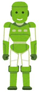人型ロボットのイラスト（緑）