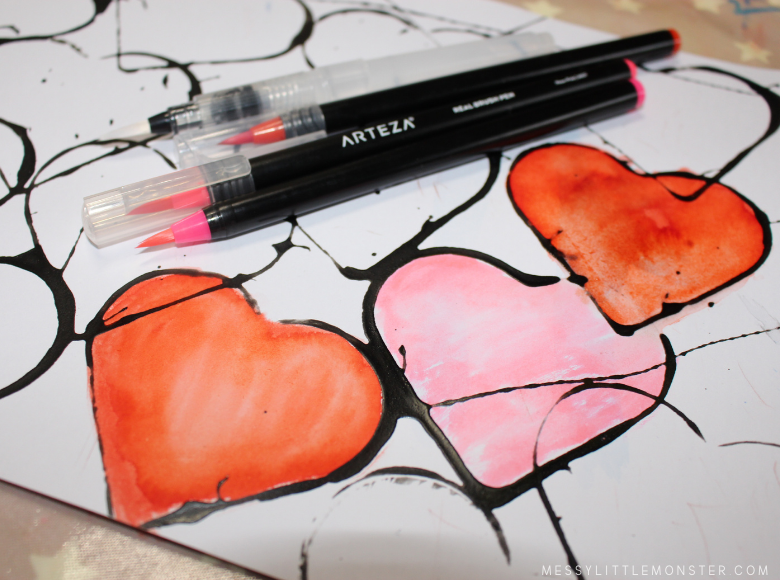 watercolor hearts