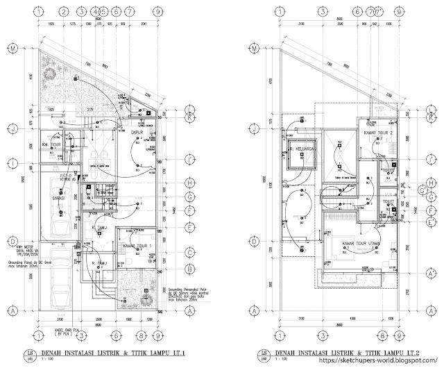 Gambar rencana instalasi listrik dan titik lampu