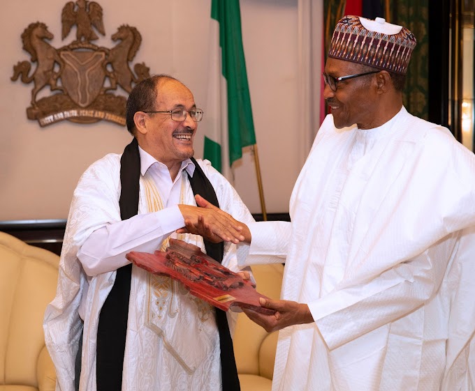 رئيس نيجيريا يشيد بمستوى العلاقات بين بلده والجمهورية الصحراوية ويثمن جهود السفير الصحراوي المنتهية مهامه.