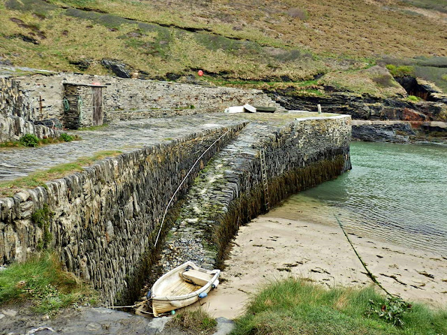 The old harbor wall at Boscastle, Cornwall