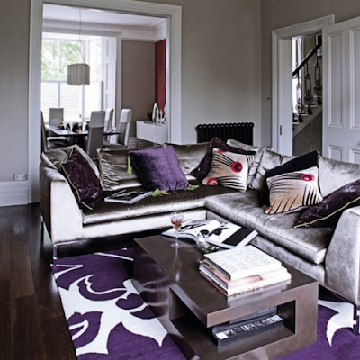 Purple Home Decor on Love This Carpet  And The Grey Velvet Sofa  This Is Just So Chic  I
