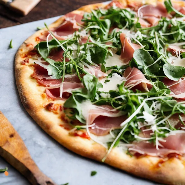 Prosciutto, Arugula, Shaved Parmigiano Pizza