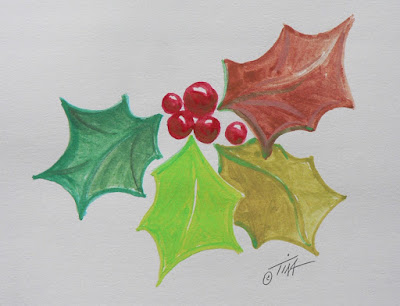 Red and Green make Holly Leaves ©2018 Tina M.Welter