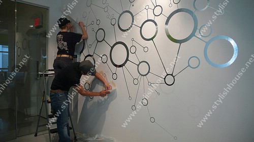 Stylish circles wall stickers for living room walls