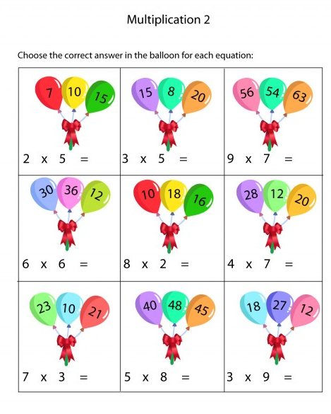 LEMBAR KERJA MATEMATIKA PERKALIAN MENYENANGKAN UNTUK ANAK ...